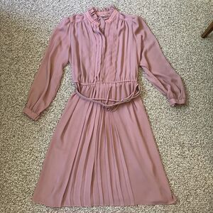 Samax Vintage Womens Dress Size 18 Belted Pink Romantic 60s 70s Theater Flaws